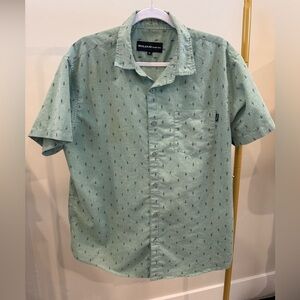 Molokai Surf Co. Men’s Button Up | Short Sleeve | Green Cactus Print | XL | EUC